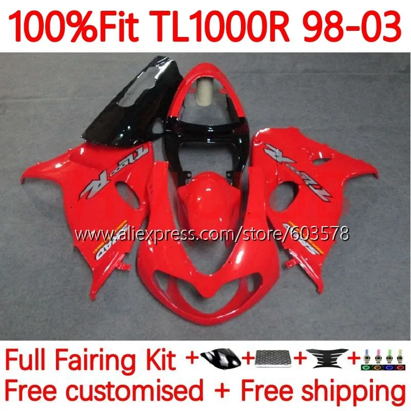 

TL1000 For SUZUKI SRAD TL 1000 R 1000R 98 99 01 02 03 TL1000R 1998 2000 2001 2002 2003 factory red Injection Fairings 103No.2