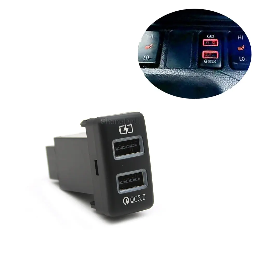 

1 шт., автомобильное зарядное устройство с двумя USB-портами, для Toyota FJ Cruiser 120 Prado REIZ 03-09