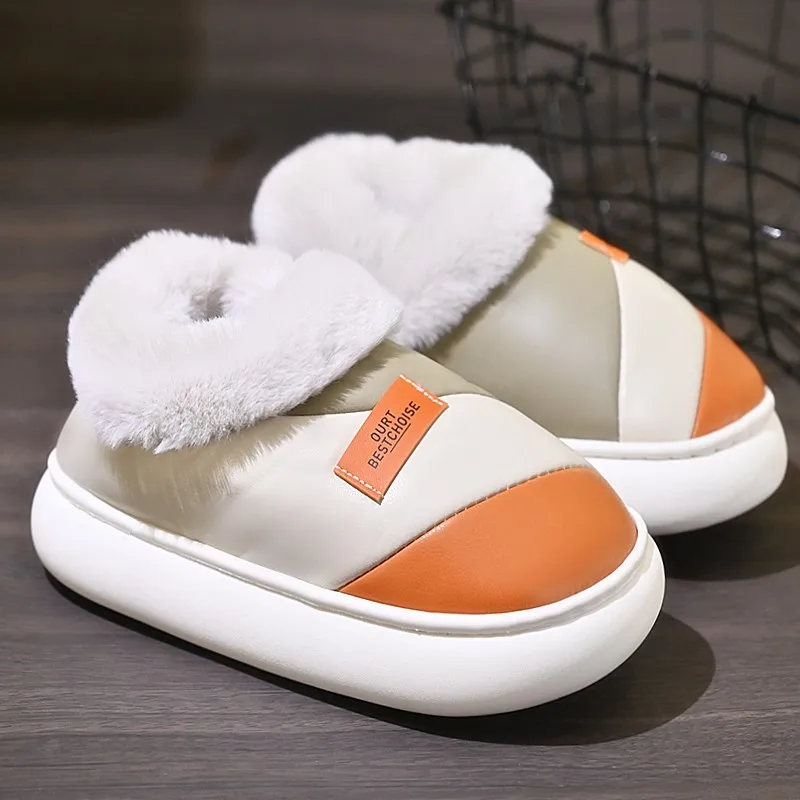 Теплые пушистые женские зимние ботинки 2023 Утепленная обувь на каблуке и хлопке
