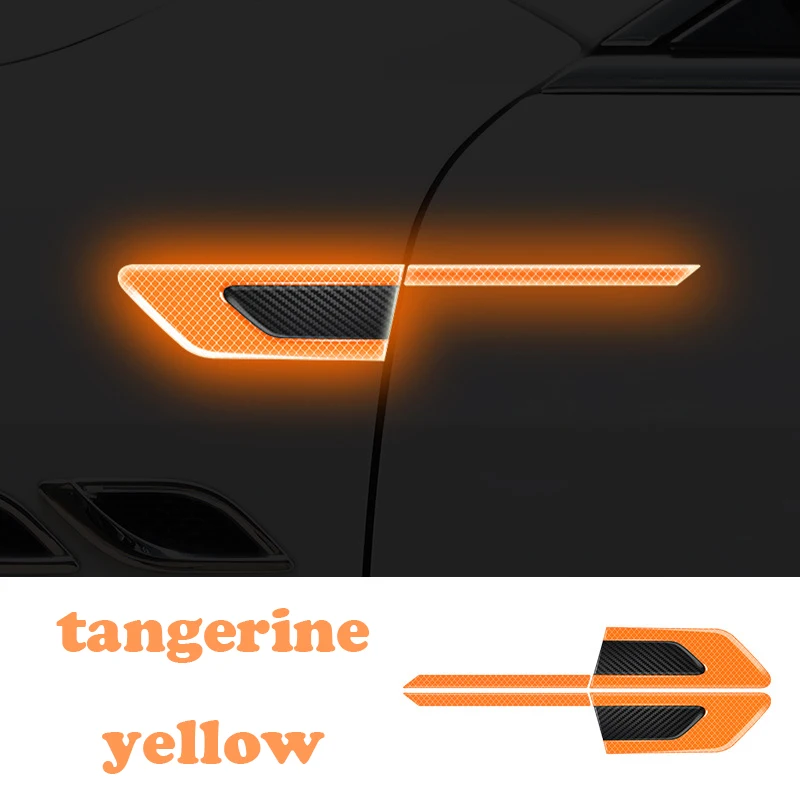 

2 Шт. Светоотражающие Наклейки Для Кузова Автомобиля, Боковые Предупреждающие Защитные Полосы Для Дверей, Противоаварийные Блики