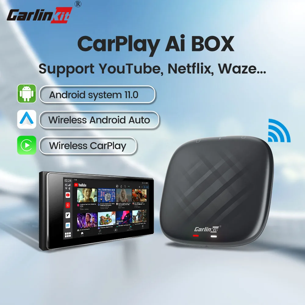 Android 11 CarlinKit CarPlay Ai Box Android Auto Wireless Multimedia Smart TV Adapter Streaming Box For Wired Apple CarPlay Car