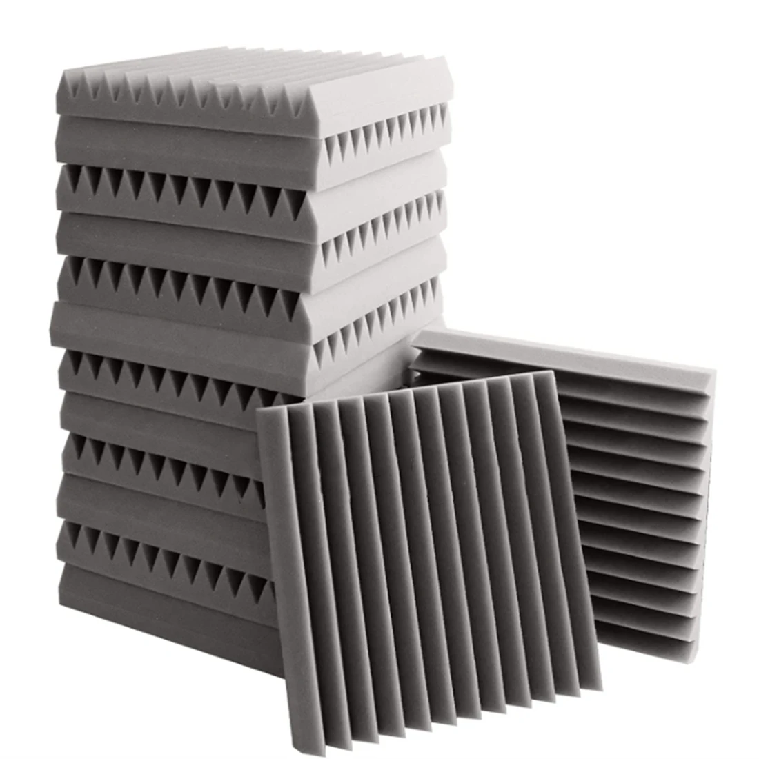 

14 шт. акустическая пена, звукоизоляционные панели, студийные пенопластовые клинья, Звукопоглощающая доска для студийной игровой комнаты и т. д., серая