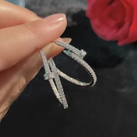 luxury punk trend zircon nails hoop earrings ladies circle statement party show banquet jewelry 2022 new brincos aretes aros