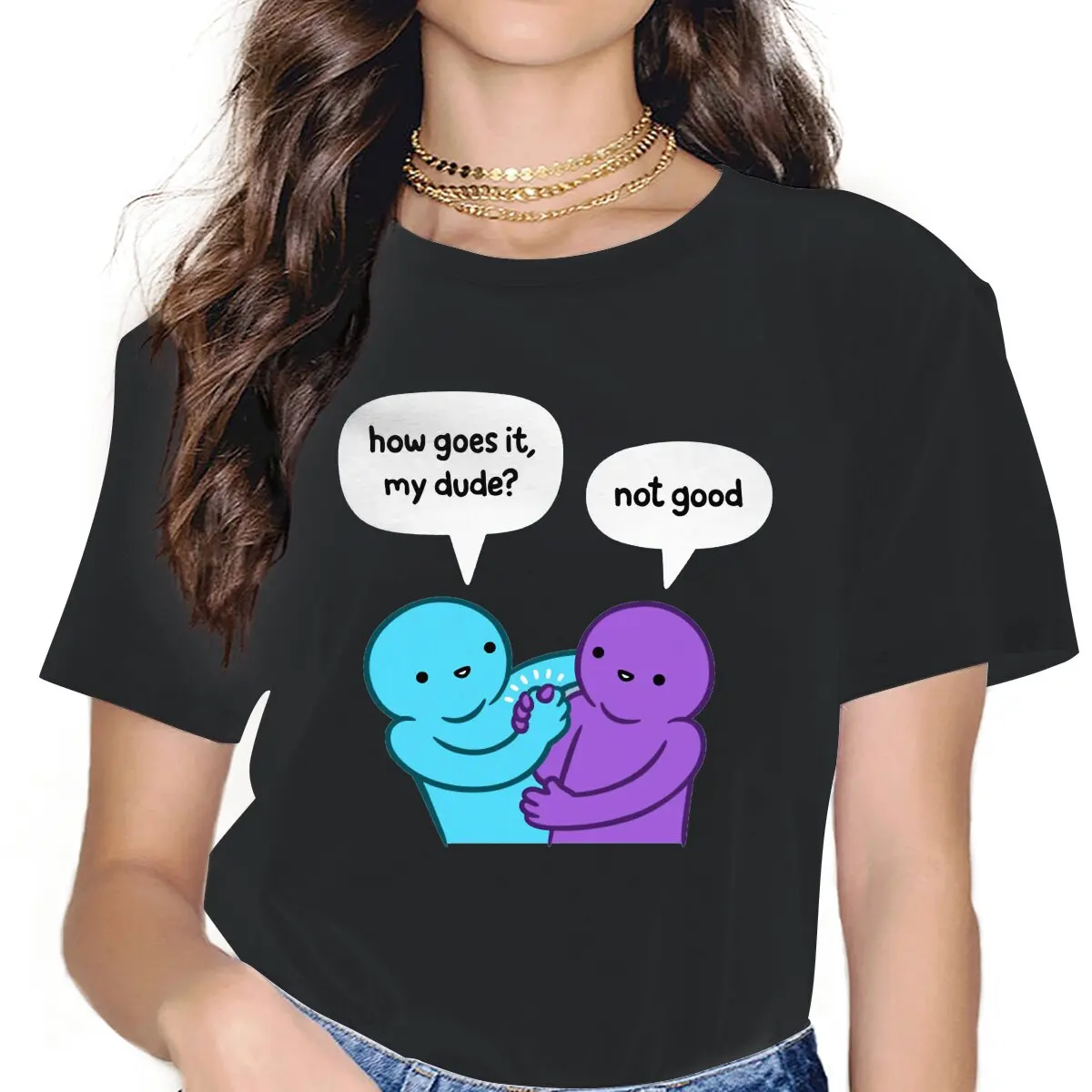 

Женские рубашки с надписью «Keep it Real», футболка с улыбающимися друзьями, готический винтажный женский топ