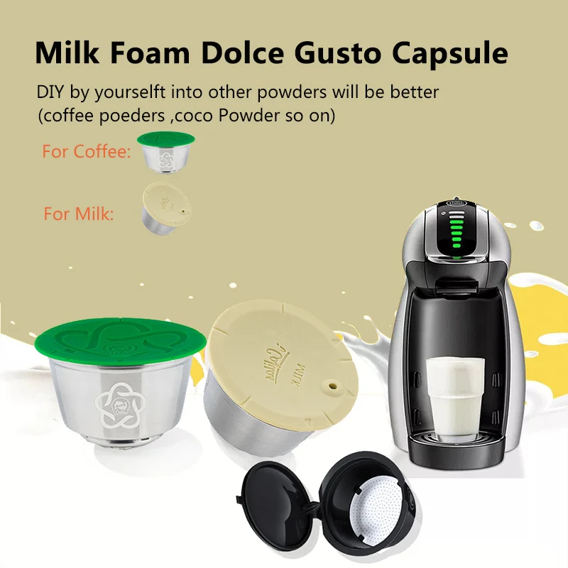 Многоразовые капсулы из пены для кофе и молока для Nescafe Dolce Gusto, многоразовый фильтр для кофе, аппарат для латте, пищевой пластик