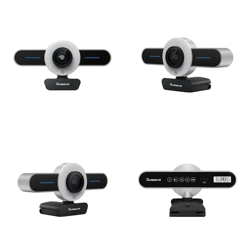 Фото USB-веб-камера Tenveo T1 HD 1080P с автофокусом, кольцевой подсветкой и микрофоном для прямых трансляций и конференций №1