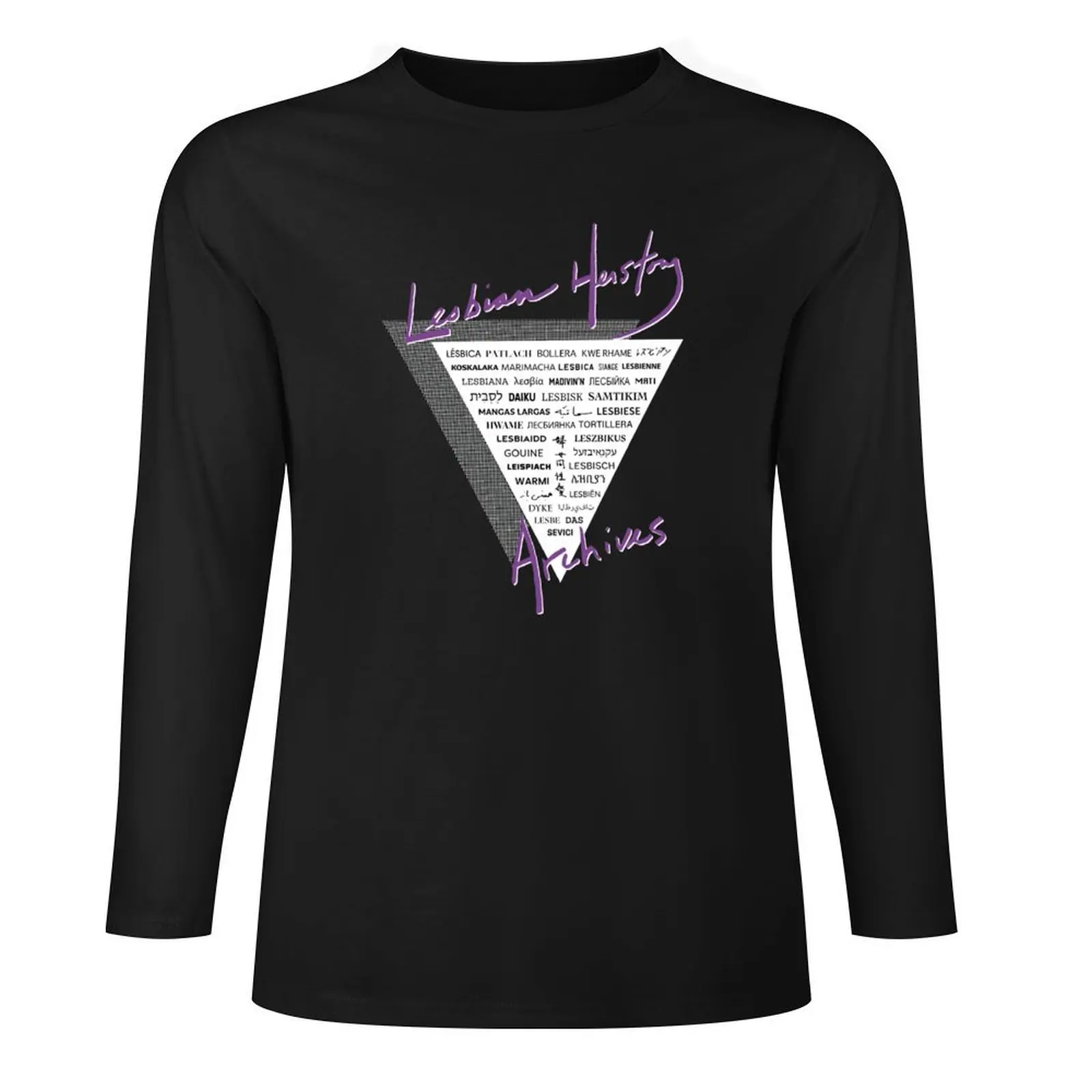 Треугольник LHA: слово лесбиянок в 40-е языках! Длинная футболка винтажная одежда