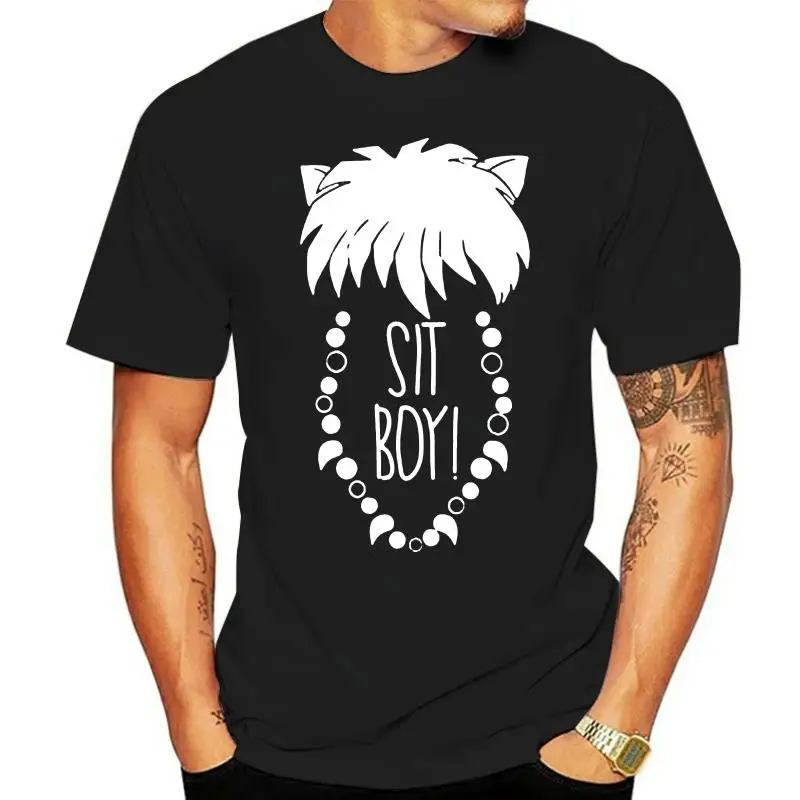 Camiseta negra de Inuyasha para niño, camiseta festiva, nuevo diseño Diy de moda