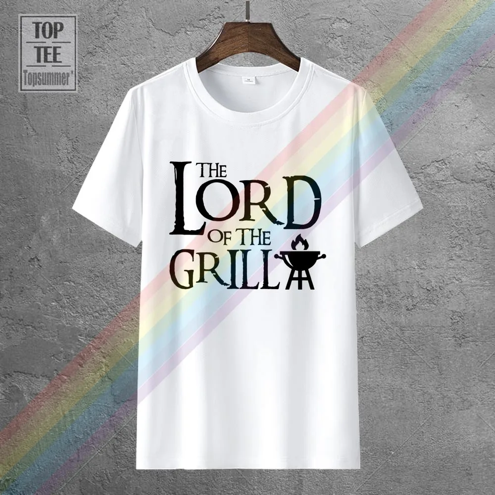 

Mens T Shirts Fashion 2019 Clothing T-Shirt Male Hipster Tops Lord Of The Grill Print Tee Shirt Summer Short