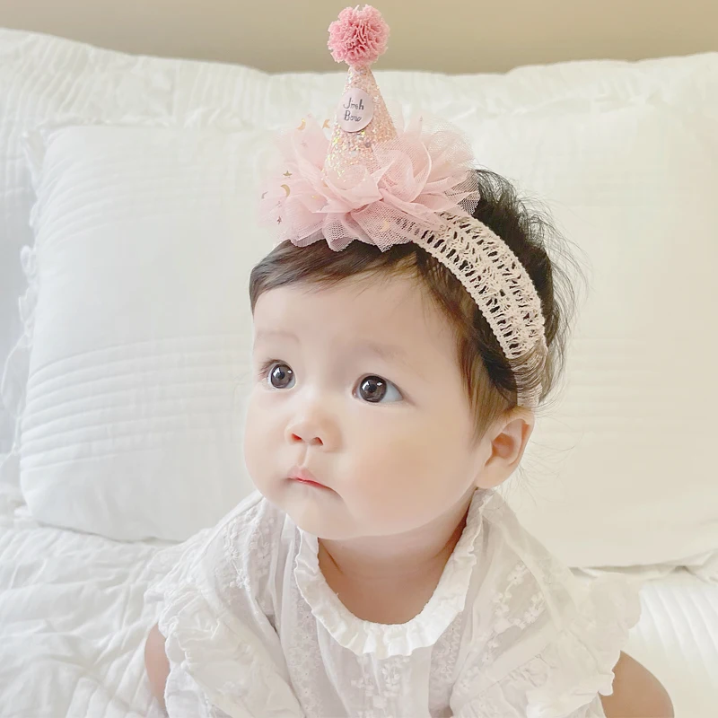 Baby Hairband Headdress 100 Days Party Headband Newborn Children Birthday Hat Baby Princess Hair Accessories Crown Tiara