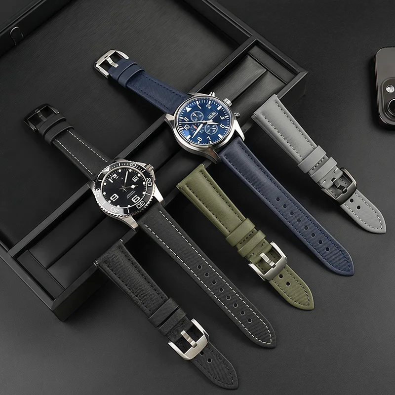 Фото 19 мм, 20 мм, 21 мм, 22 мм, ремешки из парусной ткани для Longines IWC Omega blancpain, дайверские часы, унисекс, быстросъемный водонепроницаемый ремешок для часов №1