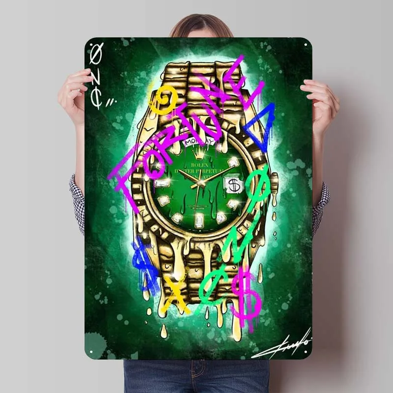 ROLEXXX жестяной знак часы металлический постер украшение в виде кофейного угла
