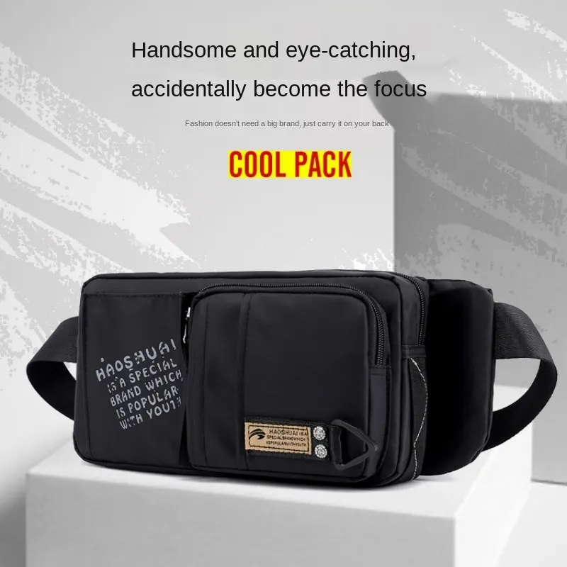 

Fashion trend men and women outdoor sports personal pockets running waterproof casual messenger bag mobile phone storage pockets