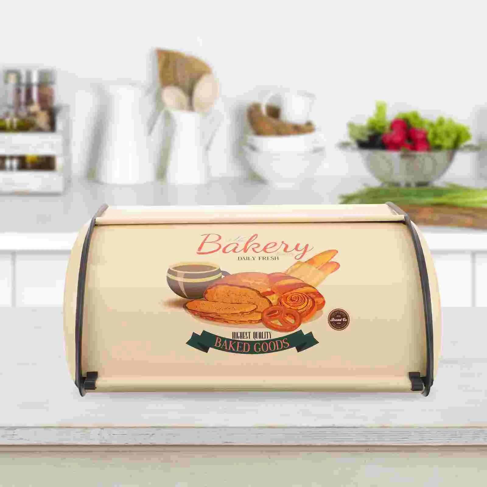 

Bread Storage Organizer Kitchen Bin Container Food Box Countertop Holder Stainless Steel Metal Containers Shop Bakery