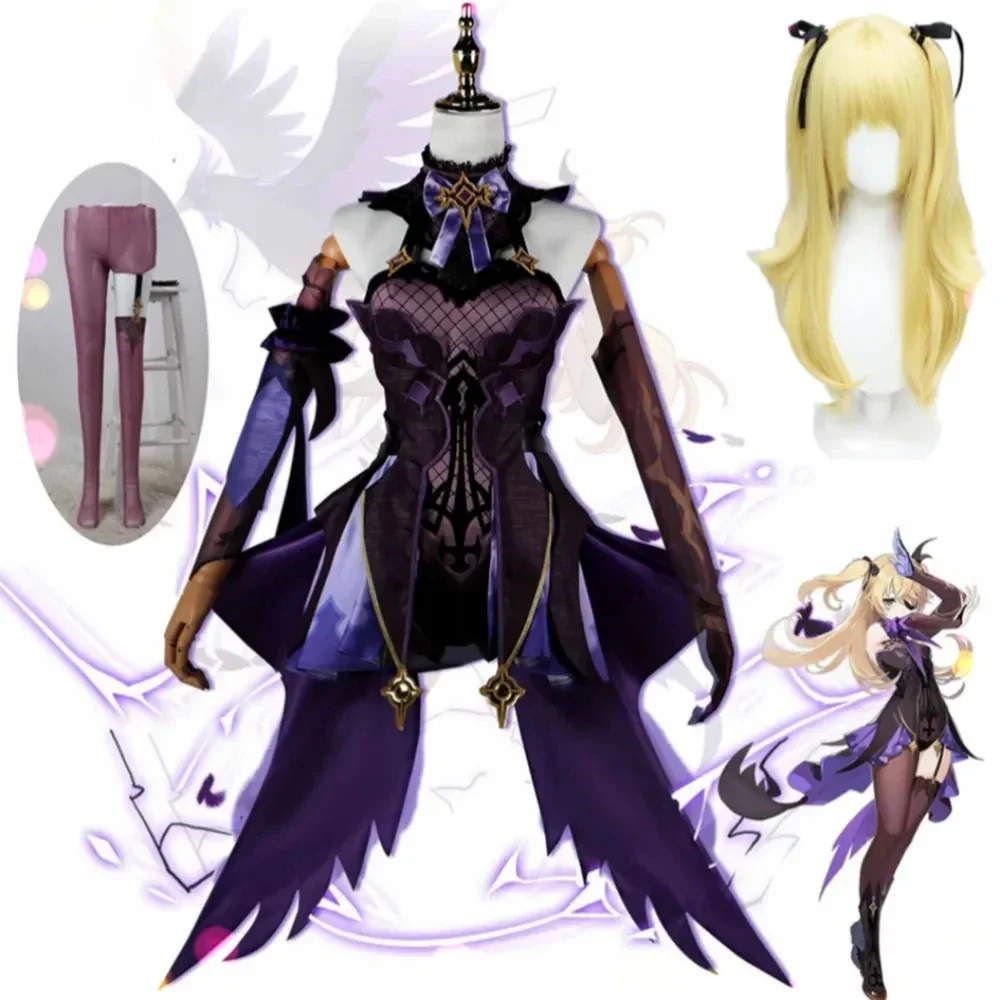 

Genshin Impact Fischl Cosplay Costume Halloween For Women Anime Game Clothes