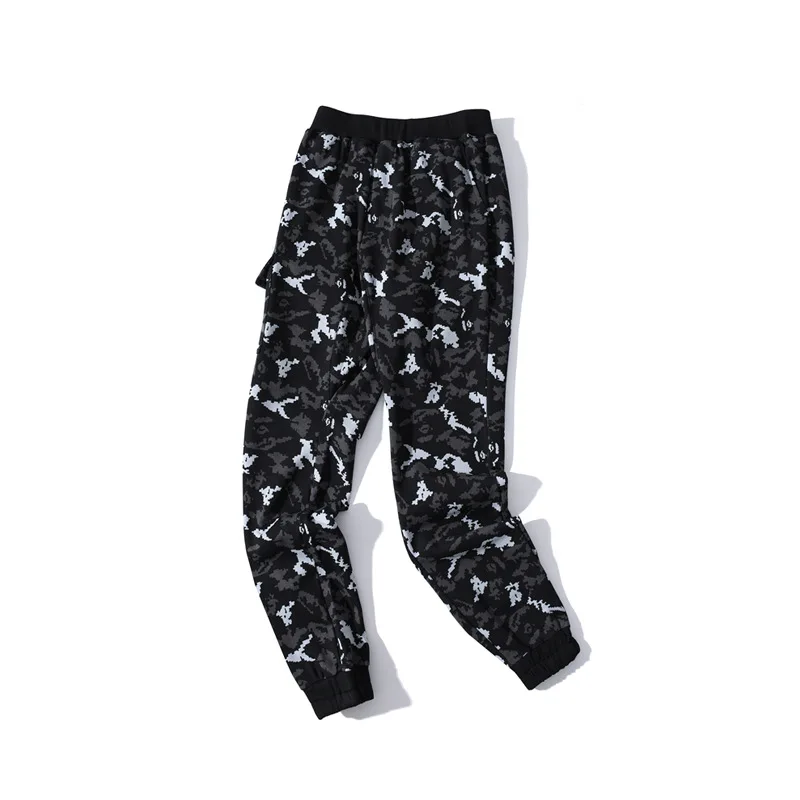 

100%Cotton Men Pants Bape Shark Sportswear Harajuku Sport Techwear Sweatpants Jogging Wide Jeans Clothing Oversize Male Trousers