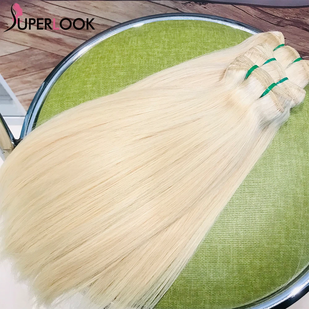 

Blonde 613 Super Double Drawn Hair Weave Bundles Deal Honey Blonde Hair Bundles Brazilian 100% Human Hair Extensions Superlook