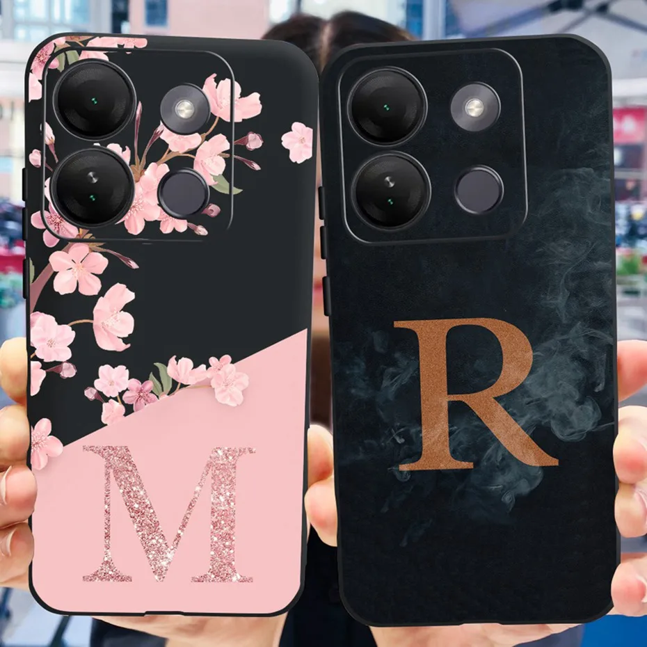 Умный 7 HD 2023 Модный цветочный туман оригинальная буква для Infinix Smart 7HD X6516 Мягкий