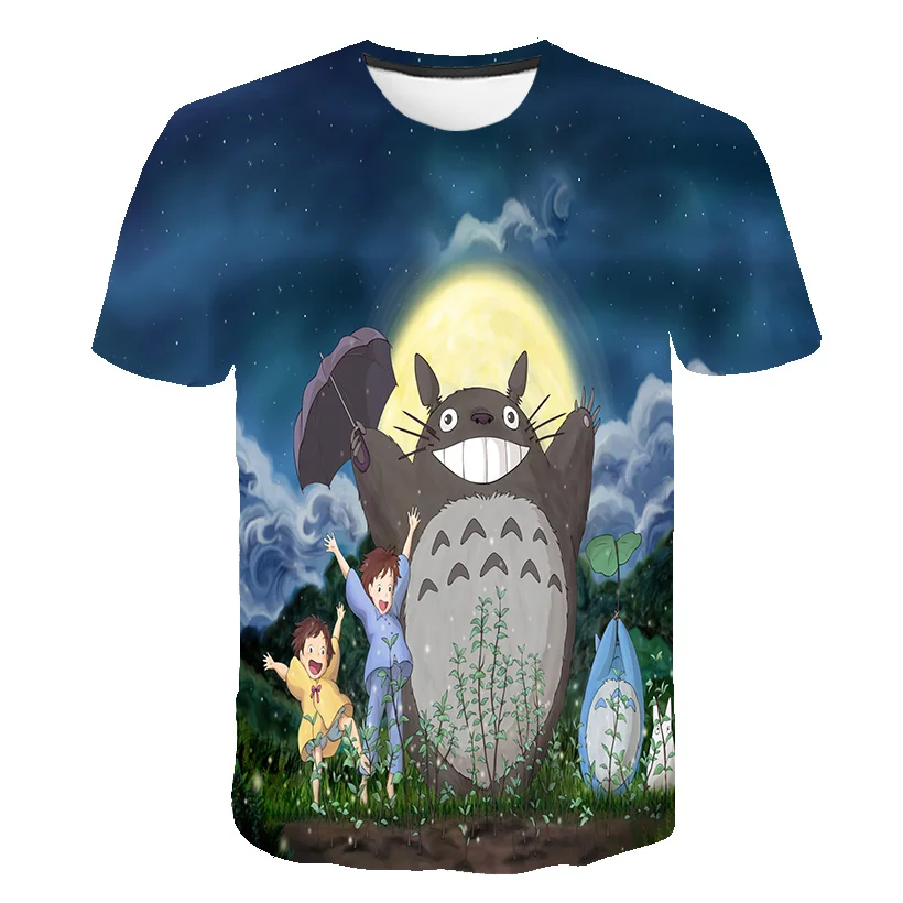 

Футболка Totoro с забавным 3D рисунком аниме, модная летняя Мягкая дышащая футболка с короткими рукавами для красивых мужчин, повседневная одеж...