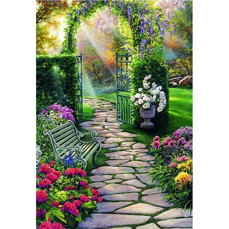 

5D Diamond Painted Garden Bench Arch DIY Diamond Painted Handmade Inlaid and Pasted Handicrafts Home Gifts