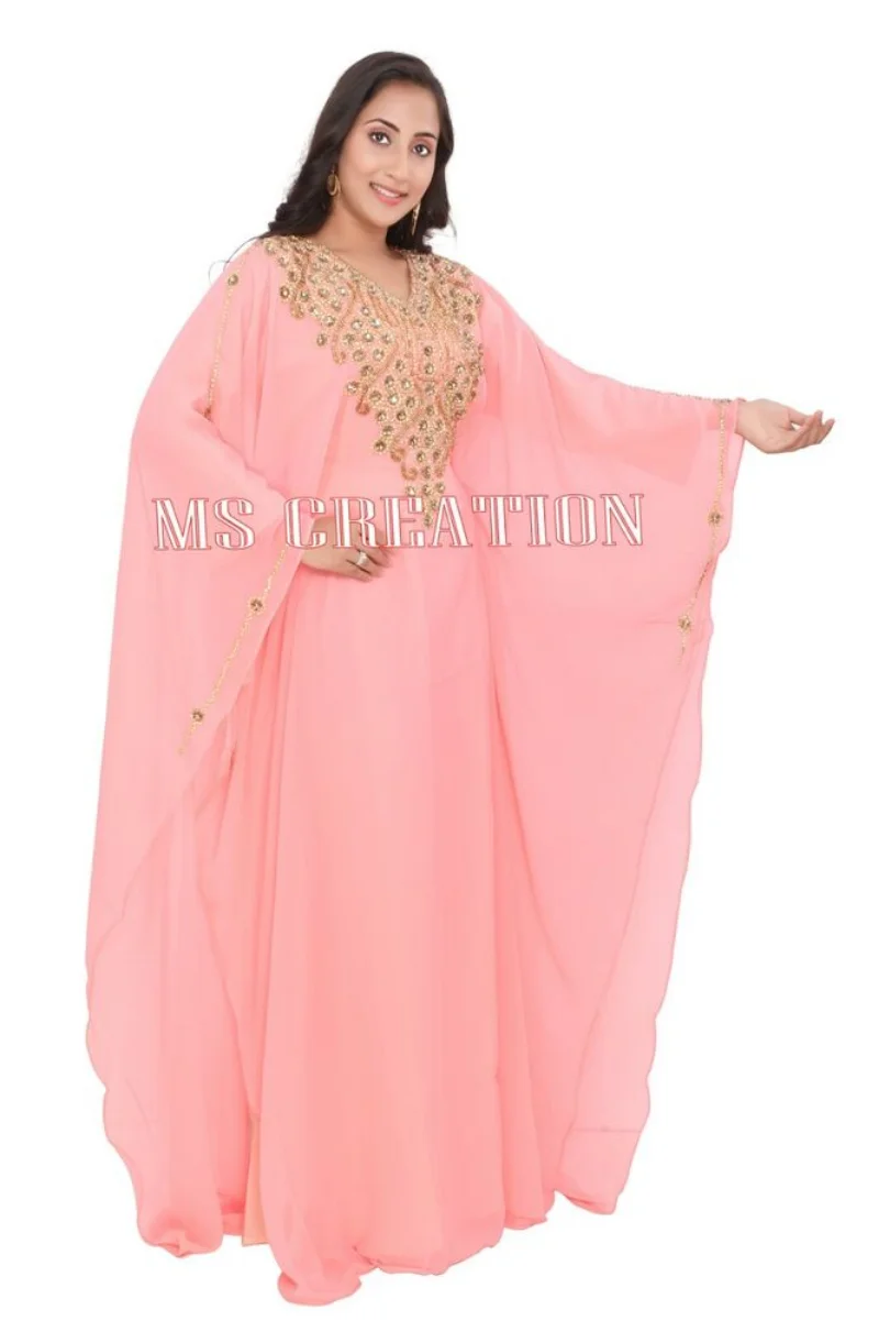 Дубай Кафтан жоржетт арабский фантазийный Тауб исламское элегантное платье 56