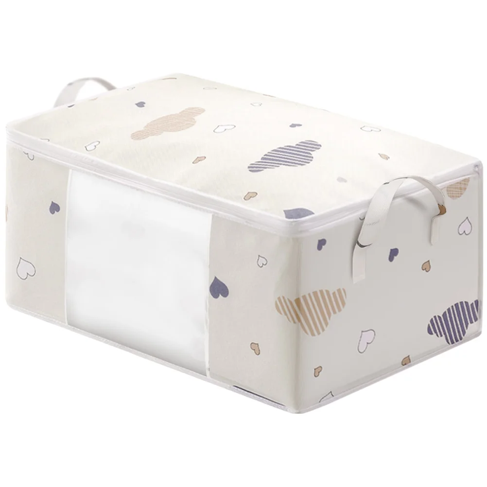 

Non-woven Fabric Bag with Clear Window Large College Carrying Pouch Clothing Organizing Bag