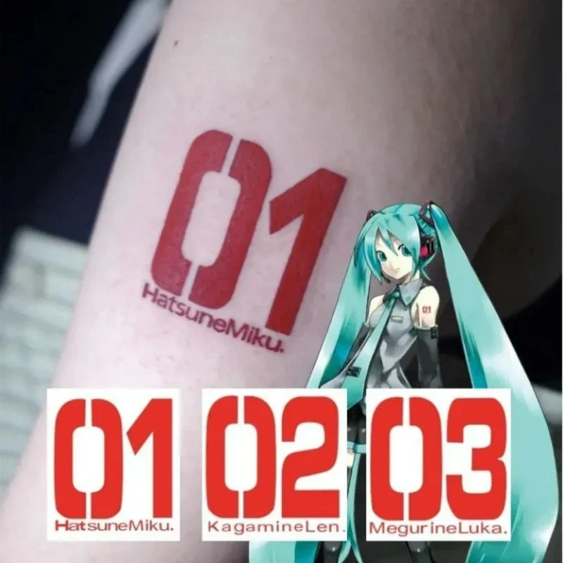 Анимация фильма окружающая Hatsune Miku 01 водонепроницаемая и прочная татуировка на