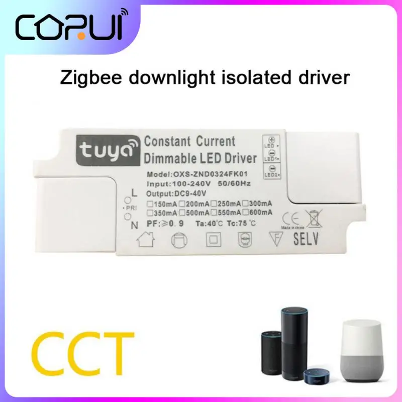 

CORUI Tuya Smart Dimming Driver Zigbee Dual Temperature Downlight Spotlight Driver LED Power Supply Support Alexa Google Home