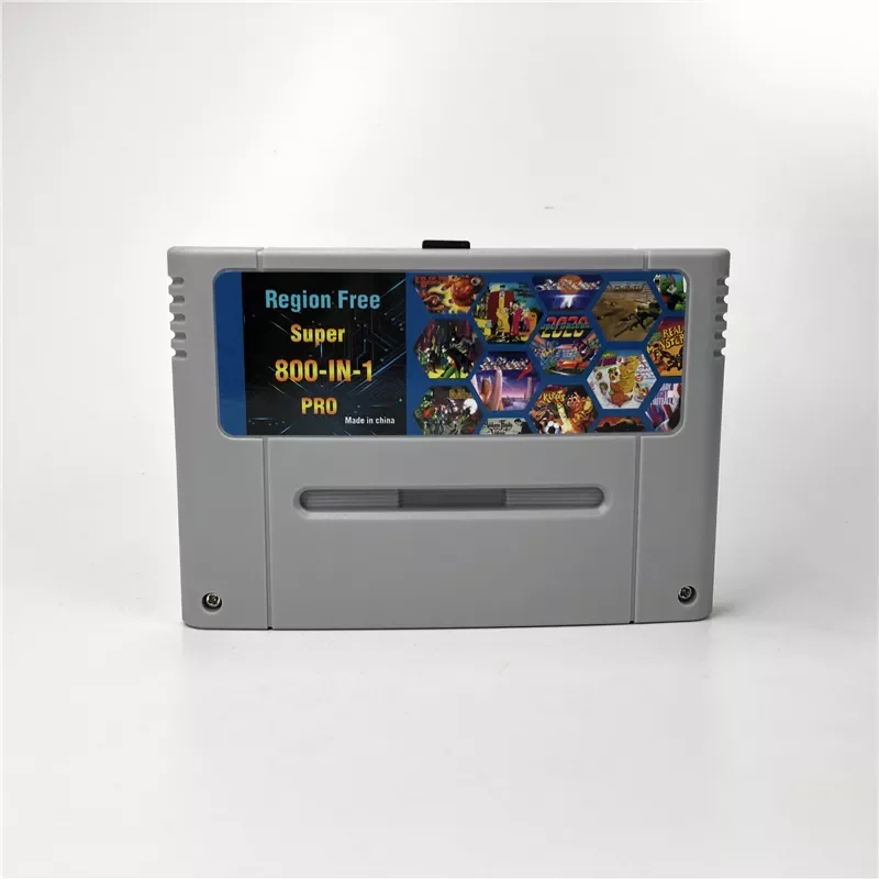 

Retro 800 in 1 Super China Pro Remix Game card for SNES Game Console Game Cartridge Support all USA/EUR/Japan Consoles