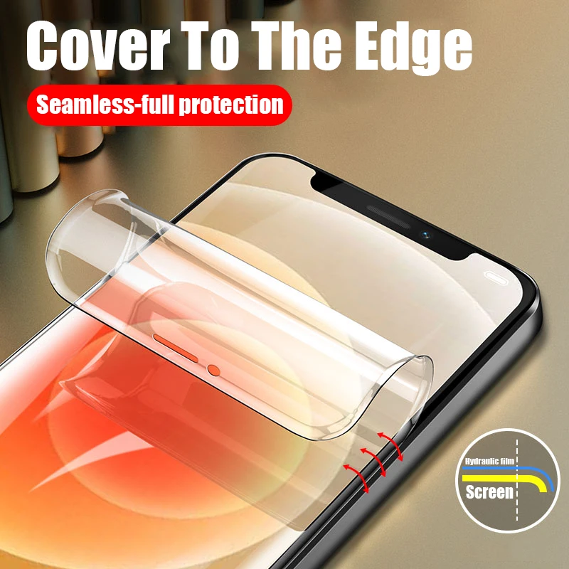 Full Cover Hydrogel Film On The For iPhone 13 12 11 14 For iPhone X XR XS MAX 6 7 8 Plus 11 12 13 14 Pro Max Screen Protector