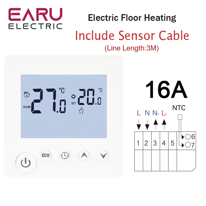 

Термостат для теплого пола EARUELECTRIC