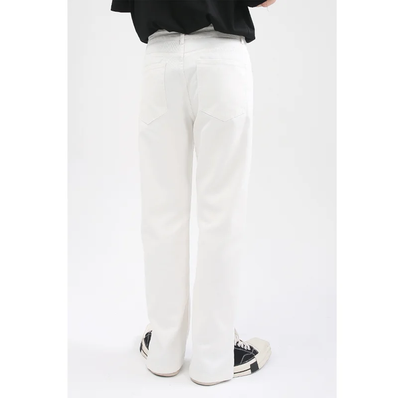 Men's Wear 2022 New Vintage Comfortable Black Split Fork Jeans Loose Temperament Versatile Recreational Trousers Autumn Female