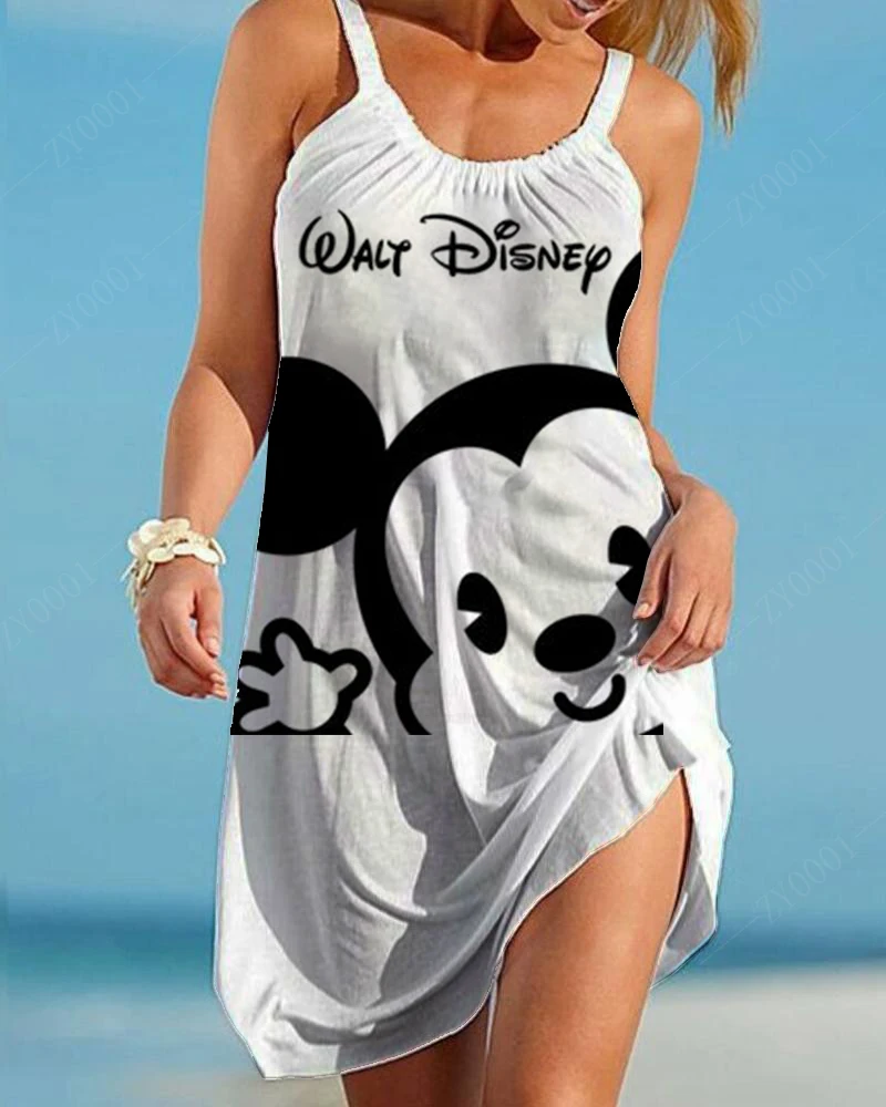 Disney-Robe de Plage Élégante et Décontée pour Femme Tenue Luxe Styliste ixde Remise Diplôme Nouvelle Colle