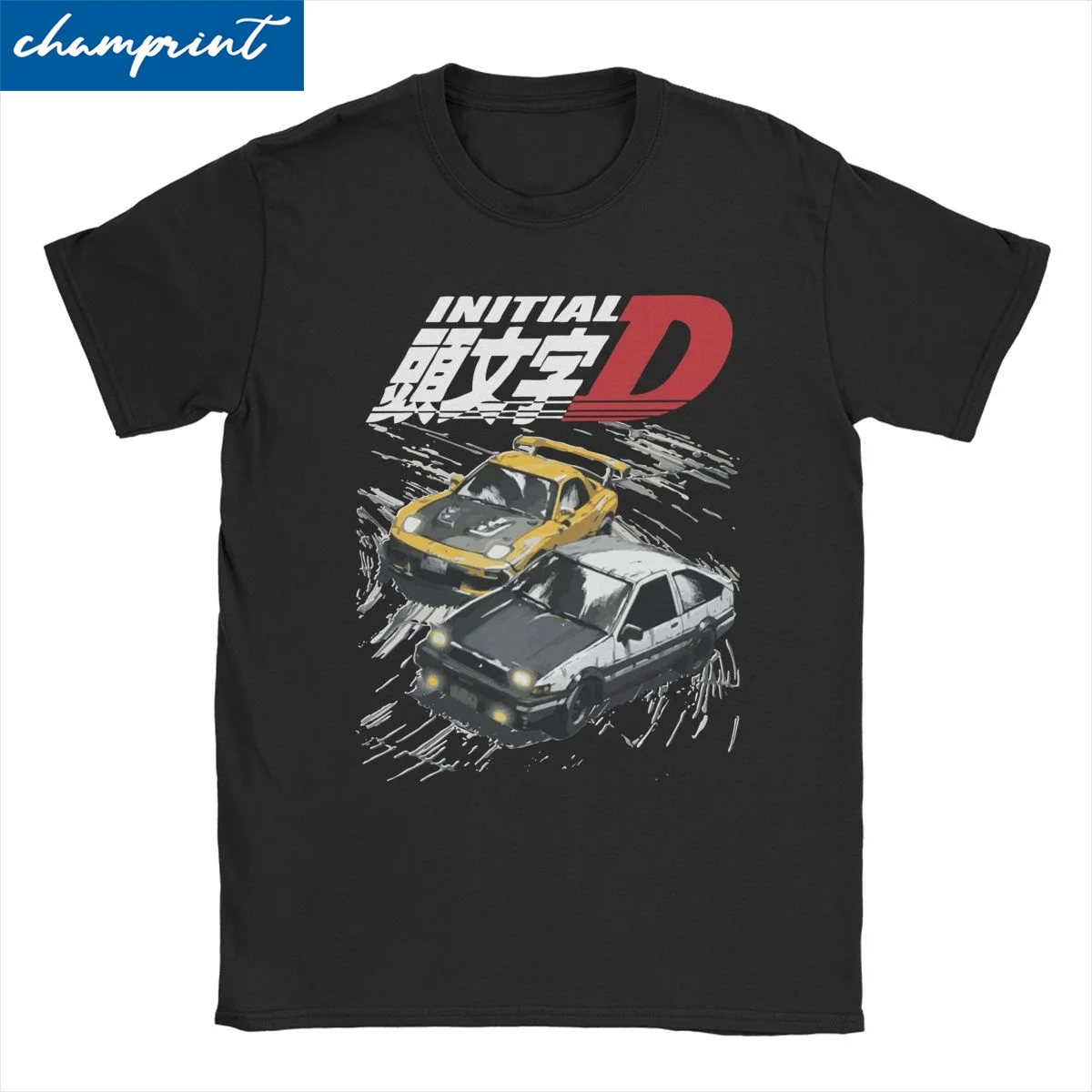 

Awesome Initial D Mountain Drift Racing T-Shirts Men Women's Cotton T Shirts Anime AE86 Vs FD RX-7 Tee Shirt Gift Idea Tops