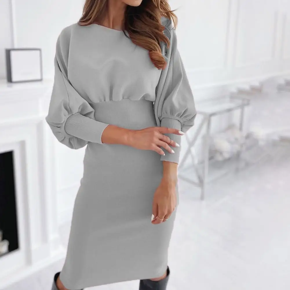 

Autumn Dress Elastic Cuff Elastic Waist Tight Waist Lantern Sleeve Layered Autumn Dress Lady Dress for Stage Show