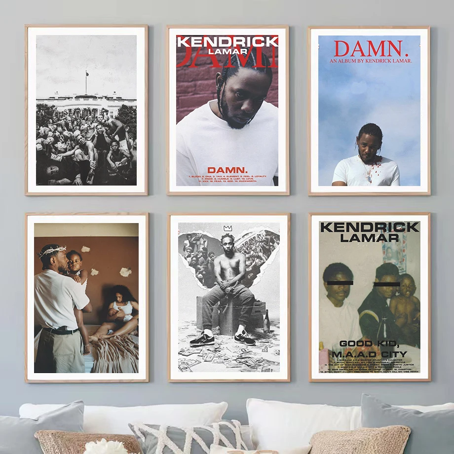

Фотоальбом Kendrick Lamar с музыкальным символом, стильное искусство, домашний Настенный декор, холст, плакат, эстетичный современный дизайн, спальня, картина для гостиной