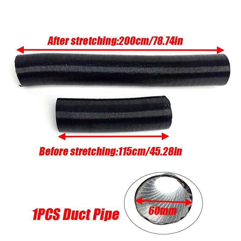Дизельный парковочный обогреватель диаметр 60 мм Длина 200 см черный шланг для