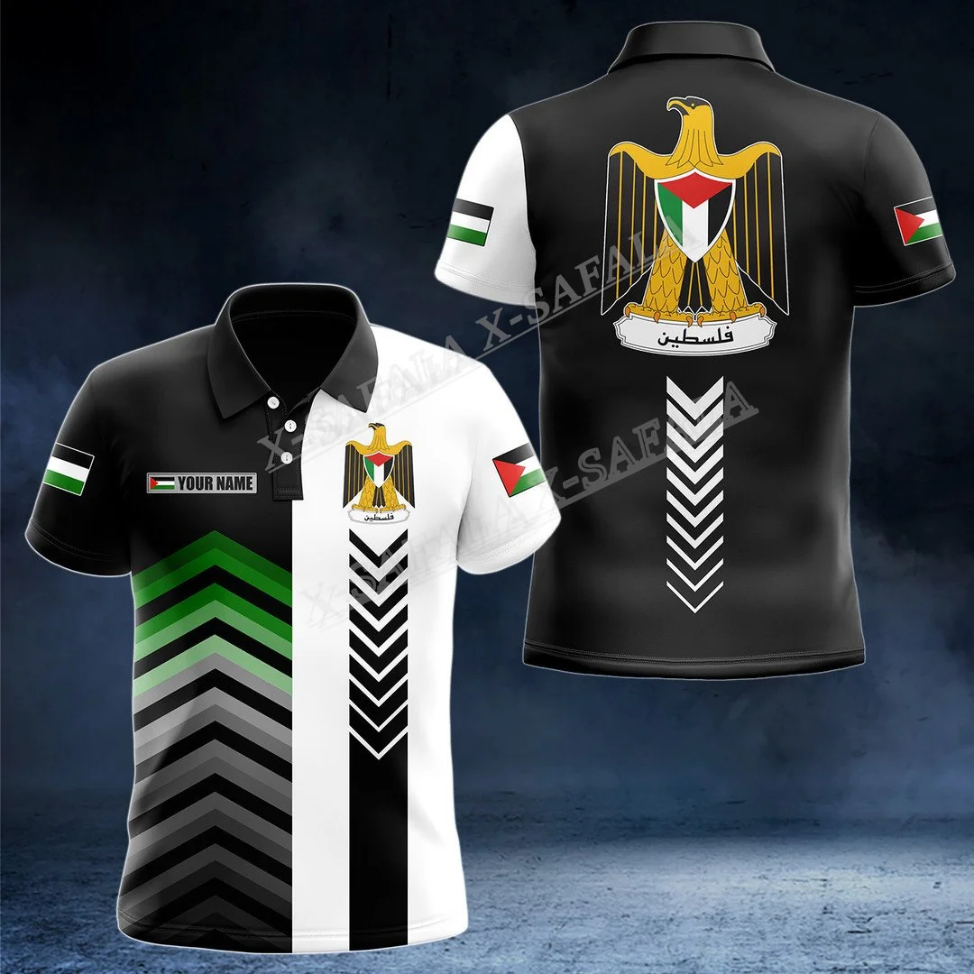 

Palestine National Emblem Country Flag 3D Print Polo Shirts Men Collar Short Sleeve StreetWear Casual Top New Summer Clothing-4