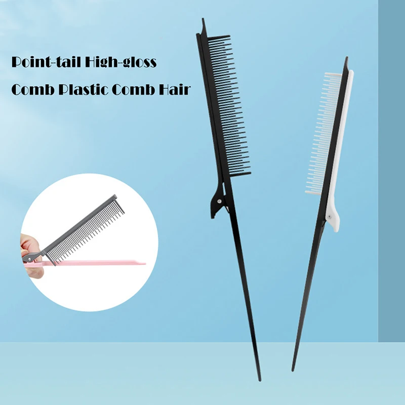 

Point-Tail High-Gloss Comb Plastic Comb Hair Salon Brush Styling Comb Tool Weave With Hair Clip Professional Hair Stylist Tools