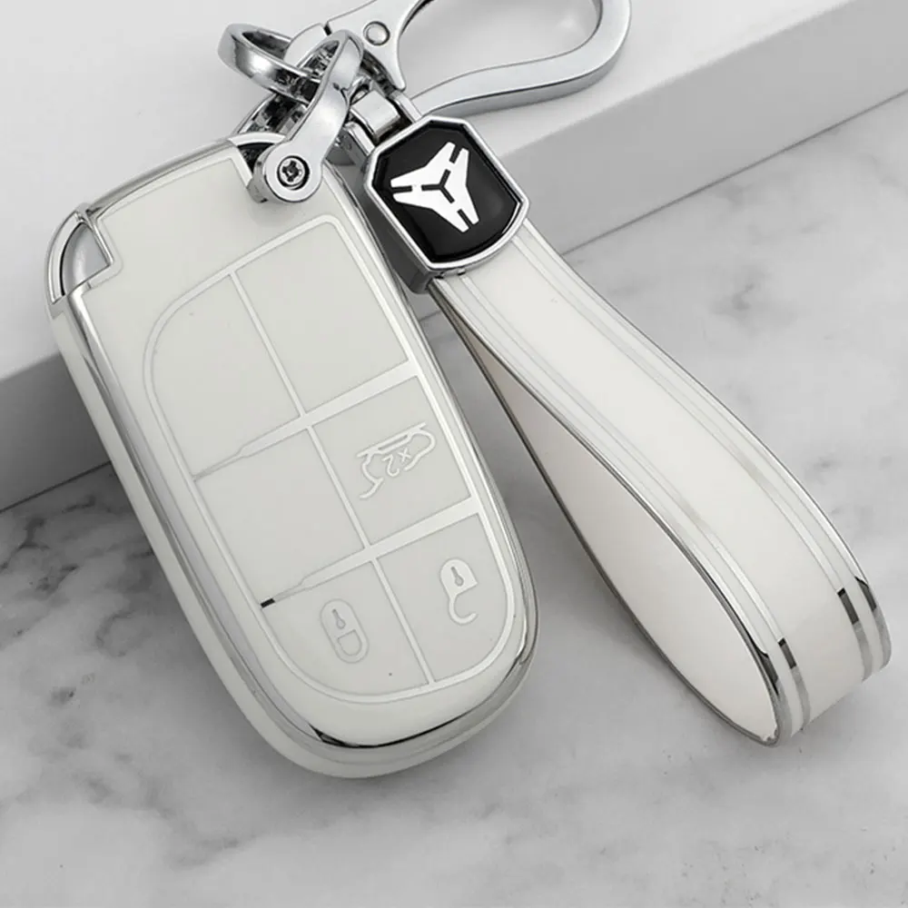 

TPU Car 3Buttons Key Cover Case Shell Fob for Jeep Renegade Grand Cherokee Dodge Journey Charger Chrysler for Fiat Accessories