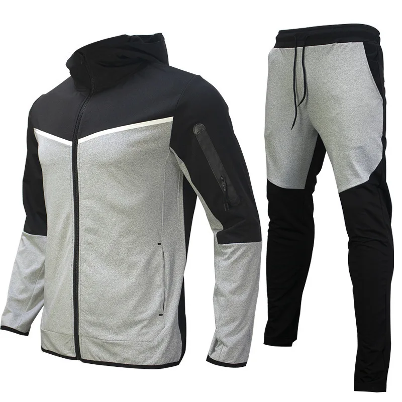 Мужской спортивный костюм Tech Fleece толстовка хлопок стрейч тренировочная одежда