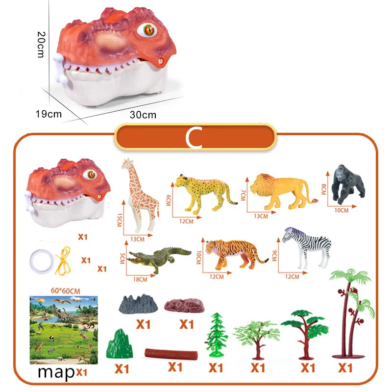 Набор для хранения игрушек-динозавров карточка с видом сцены парк динозавров
