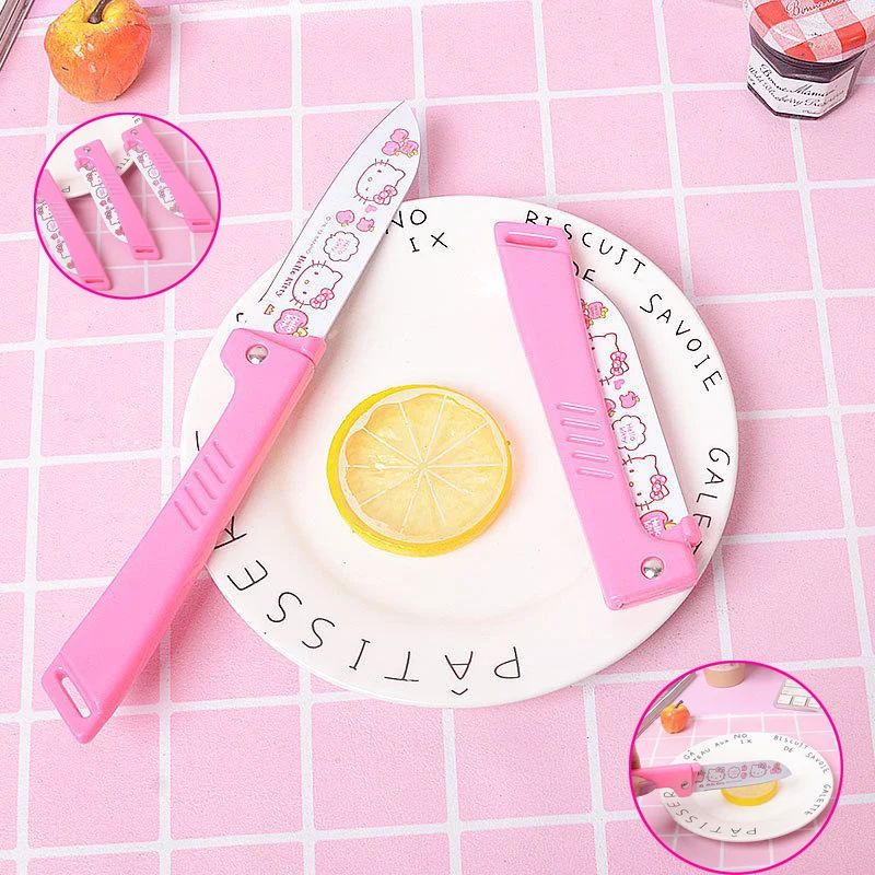 

Милый складной нож для фруктов, острый, антикоррозийный, мультяшный, для дома, общежития, кухни, подарок на день рождения