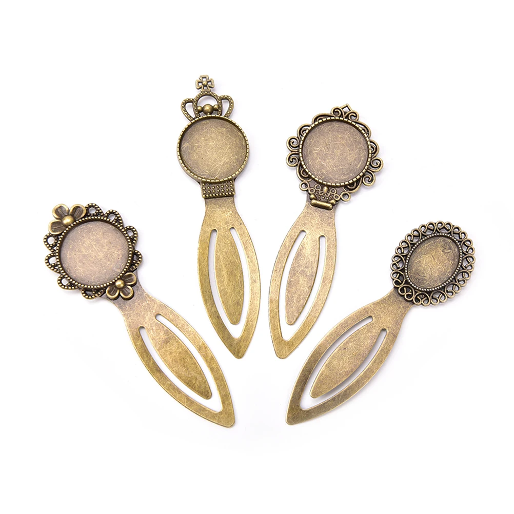 

1pc 20mm round cabochon antique bronze plated bookmark tray settings supplies for jewelry bookmark Antique bronze