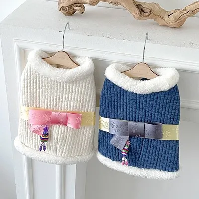 

Корейская версия хлопковой куртки теплая осенне-зимняя одежда для домашних животных Тедди кошка Бишон Померанская одежда для кошек и собак...