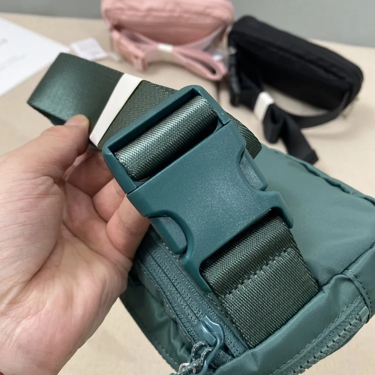 Lulu Fashion Leisure Yoga Running Bum Bags Unisex Everywhere Belt Bag 1L Fitness Waist Outdoor Sports Fanny Pack Zip Oxford