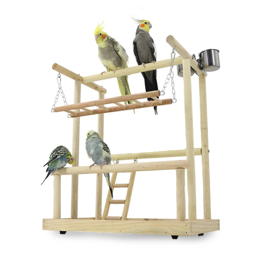 

Solid Wood Pet Parrot Playstand Bird Playground Bird Playpen Bird Gym Ladder Bird Stand Bite Toy Ladder Stand Ladder for Budgie