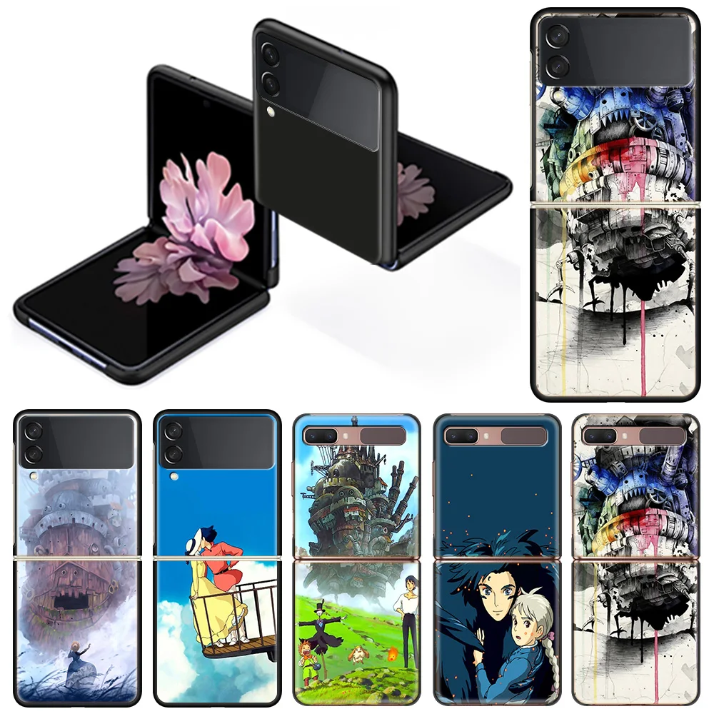 

Howl's Moving Castle Case for Samsung Galaxy Z Flip3 5G Flip 4G Shockproof Capa 6.7 Inches Black Hard PC ZFlip 3 Phone Covers
