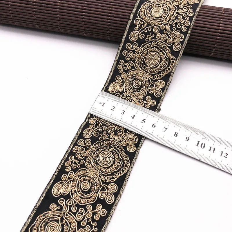 1 ярд вышитая кружевная ткань Золотая лента сделай сам ремесла одежда швейные