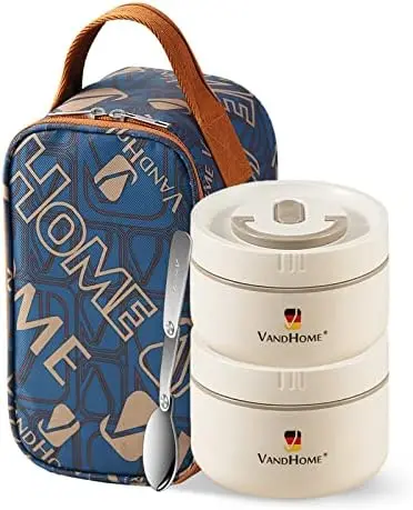 

Keep Warm Thermal Lunch Container For Food, Potrable Bento Lunch Box For Adult Work & Picnic, Stainless Steel Insulated Lunc